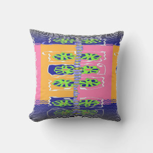 Regenboog Groen Blauw Bloemmotief Kussen