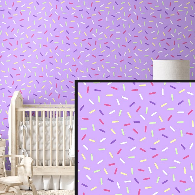 Regenboog Groen Geel Rood Sprinkles, op Paarse Behang (Creator heeft geüpload)