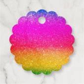 Regenboog groene roze gele oormerken bedankjes labels (Achterkant)