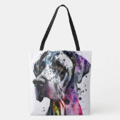 Regenboog Grote Deen Waterverf Tote Bag (Voorkant)