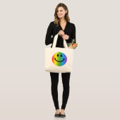 Regenboog Grote Tote Bag (Voorkant (model))