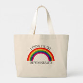 Regenboog grote tote bag (Achterkant)
