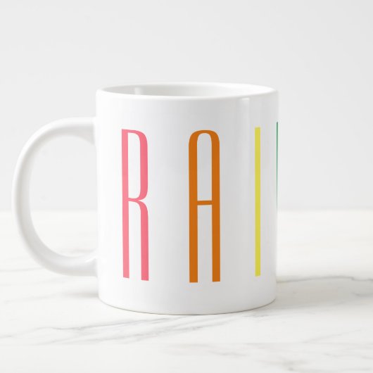 REGENBOOG Grote Witte Mok (Links)