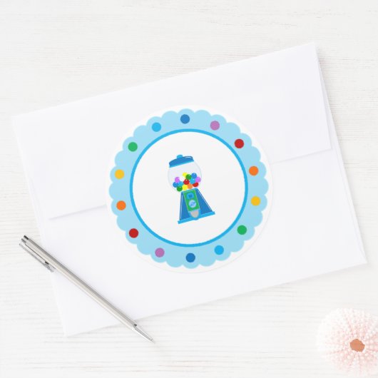 Regenboog Gumball partij stickers (Envelop)