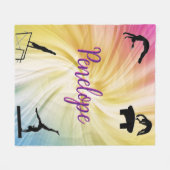 Regenboog Gymnastiek Fleece Deken (Voorkant (Horizontaal))