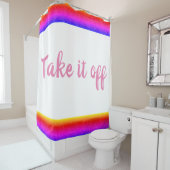 Regenboog "Haal het uit" Cute Shower Curtain Douchegordijn (In situ)