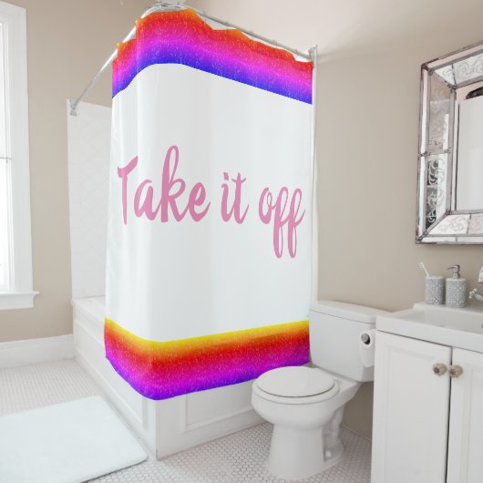 Regenboog "Haal het uit" Cute Shower Curtain Douchegordijn (In situ)