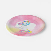 regenboog haar eenhoorn papieren bordje (Gekanteld)
