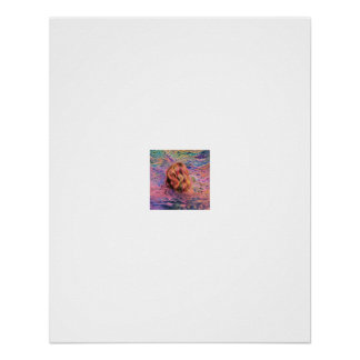 Regenboog Haar Vrouw Draaiend Water Surreal Poster