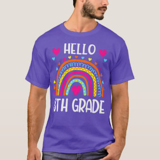 Regenboog Hallo achtste graad Shirt 8e graad terug