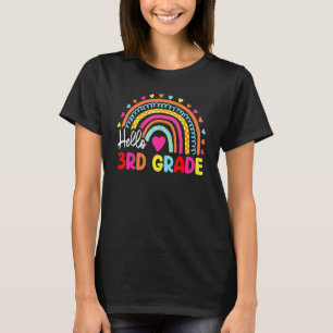 Regenboog Hallo derde graad terug naar school derd T-shirt