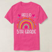 Regenboog Hallo vijfde graad Shirt 5e graad terug  (Design voorkant)