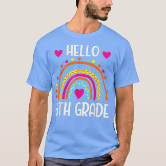 Regenboog Hallo Zesde graad Shirt 6e graad terug n