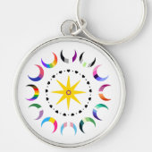 Regenboog Halve Maan Pride Manen Sleutelhanger (Voorkant)