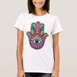 regenboog Hamsa hand T-shirt