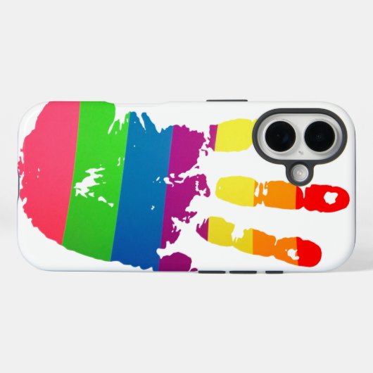 Regenboog handafdruk Case-Mate iPhone case (Achterkant (horizontaal))