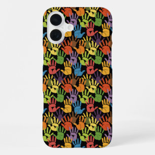 Regenboog Handafdruk Feest iPhone 16 Plus Hoesje