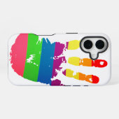 Regenboog Handafdruk iPhone 16 Hoesje (Achterkant horizontaal)