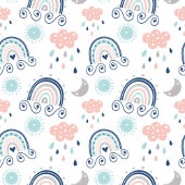 Regenboog Handdoek Cadeau Navy Roze Boho voor Kind