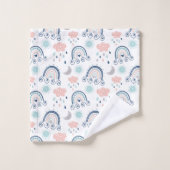 Regenboog Handdoek Cadeau Navy Roze Boho voor Kind (Wasdoekje)