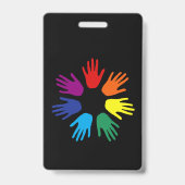 Regenboog handen badge (Achterkant)