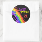 Regenboog happy 21st birthday sticker (Tas)