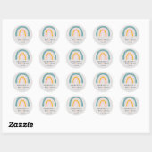 Regenboog-hart, Baby shower Ronde Sticker (Vel)