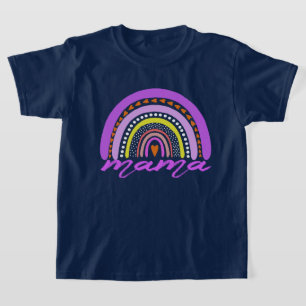 Regenboog Hart Boho Doodle Mama T-Shirt. T-shirt