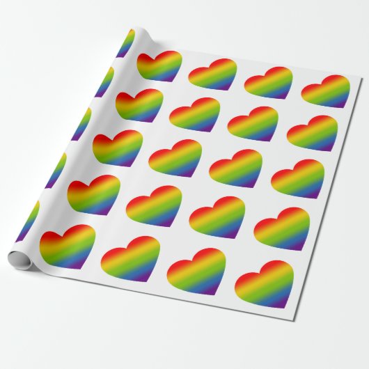 Regenboog Hart Cadeaupapier (Uitgerold)