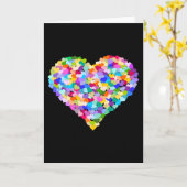 Regenboog Hart Confetti Kaart (Gele Bloem)