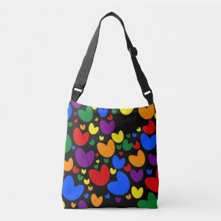 Regenboog Hart Confetti Patroon Cross Body Tote Ta Crossbody Tas