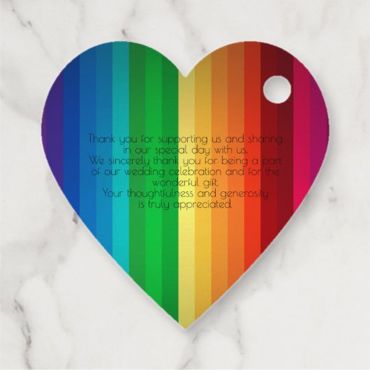 Regenboog Hart Dank Je Bedankjes Labels (Achterkant)