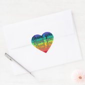 Regenboog hart DANK JE Sticker (Envelop)