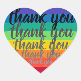 Regenboog hart DANK JE Sticker