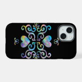 Regenboog Hart en Lelie iPhone 15 Case (Achterkant horizontaal)