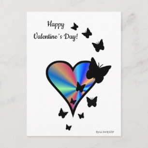 Regenboog Hart en Vlinder Briefkaart