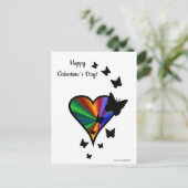 Regenboog Hart en Vlinder Briefkaart (Staand voorkant)