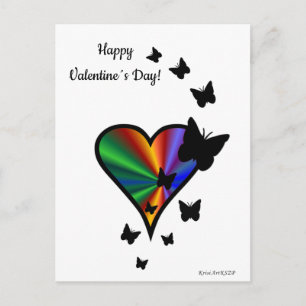Regenboog Hart en Vlinder Briefkaart