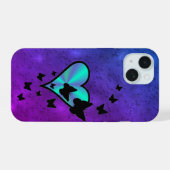 Regenboog Hart en Vlinder iPhone 15 Case (Achterkant horizontaal)
