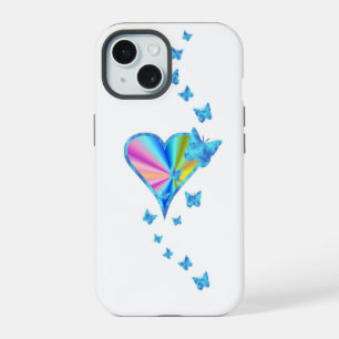 Regenboog Hart en Vlinder iPhone 15 Case
