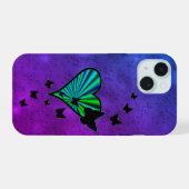 Regenboog Hart en Vlinder iPhone 15 Case (Achterkant horizontaal)