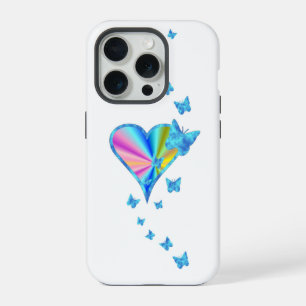 Regenboog Hart en Vlinder iPhone 15 Pro Case