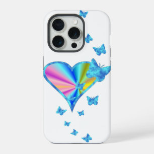 Regenboog Hart en Vlinder iPhone 15 Pro Case