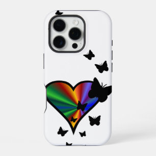 Regenboog Hart en Vlinder iPhone 16 Pro Hoesje