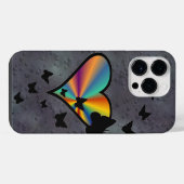 Regenboog Hart en Vlinder iPhone Hoesje (Achterkant horizontaal)