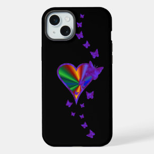 Regenboog Hart en Vlinder iPhone 15 Plus Case
