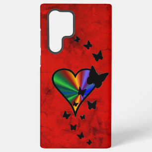 Regenboog Hart en Vlinder Samsung Galaxy Hoesje