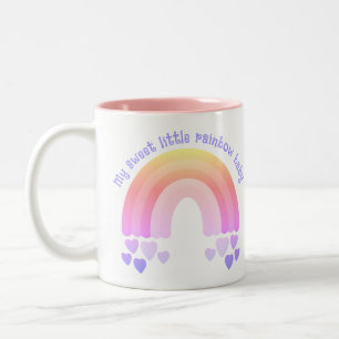 Regenboog hart foto lief Baby Tweekleurige Koffiemok