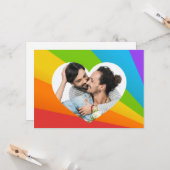 Regenboog Hart Gay Koppel Foto Aangepast Romantisc Kaart (Voorkant / Achterkant in situ)