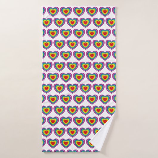 Regenboog Hart Handdoek (Badhanddoek)